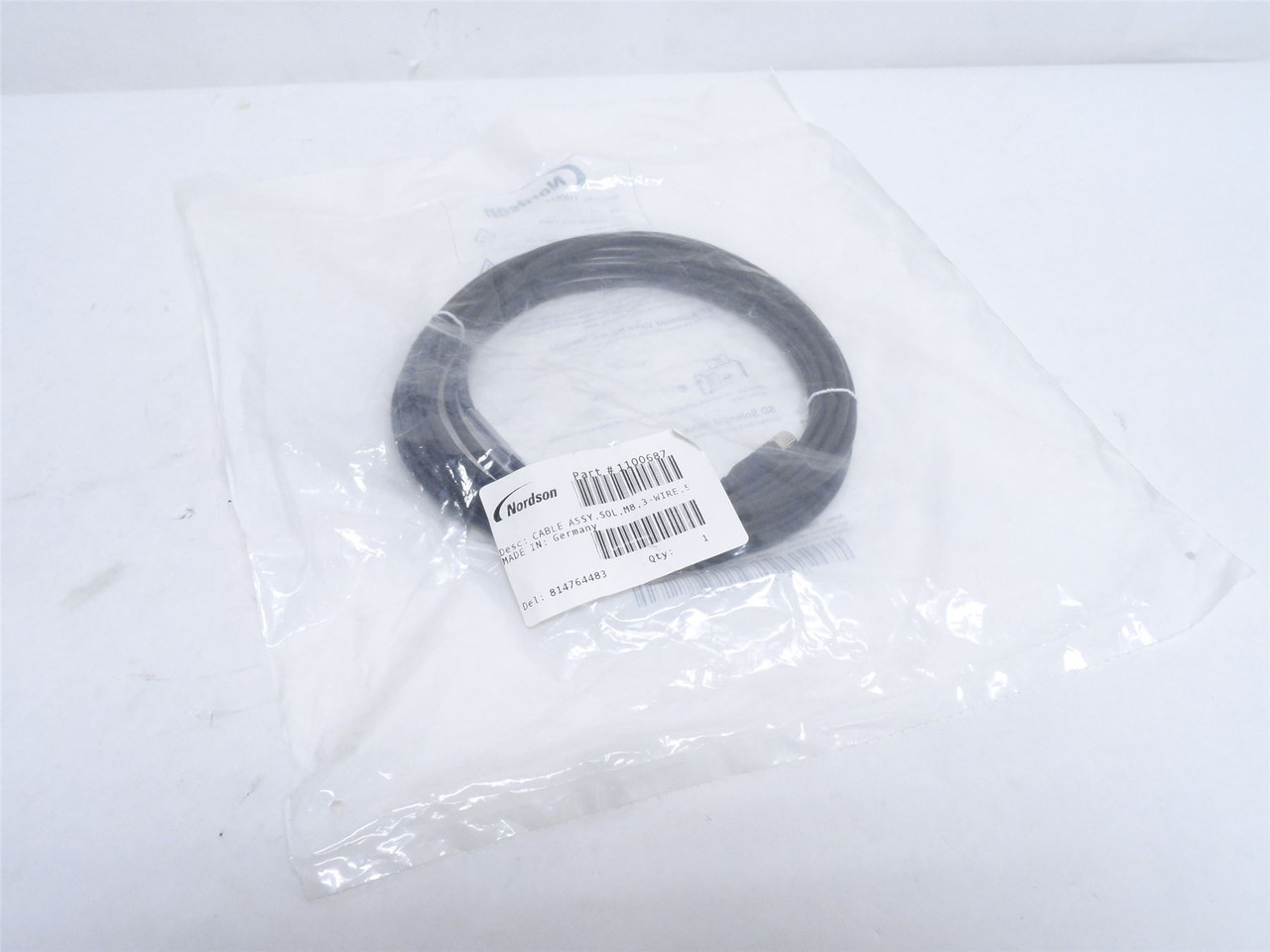 Nordson 1100687; Female Connector Cable; 3-Wire; 5m Long; M8