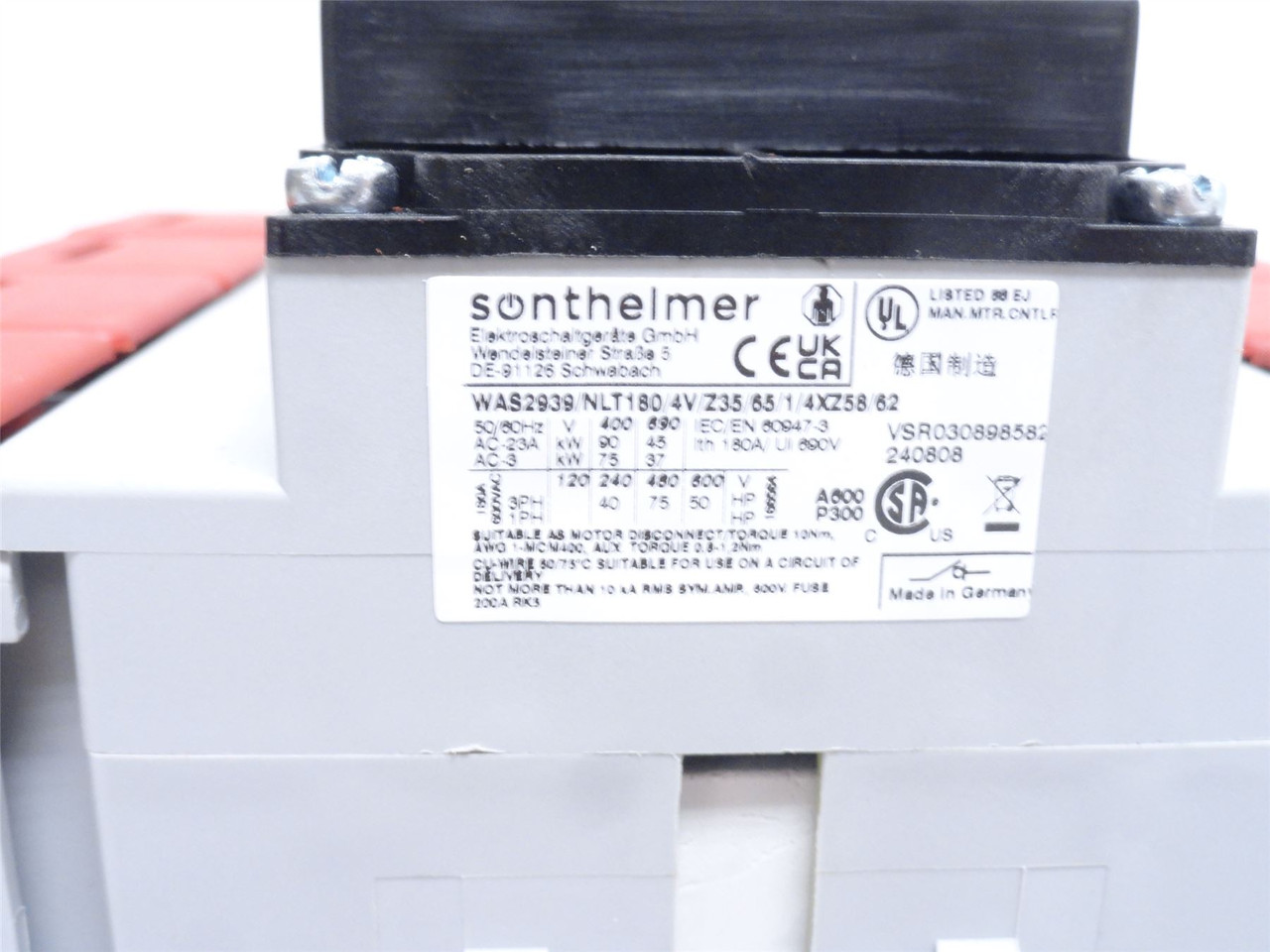 Sontheimer WAS2939/NLT180/4V; Main Switch; 180A; 690VAC; 4p