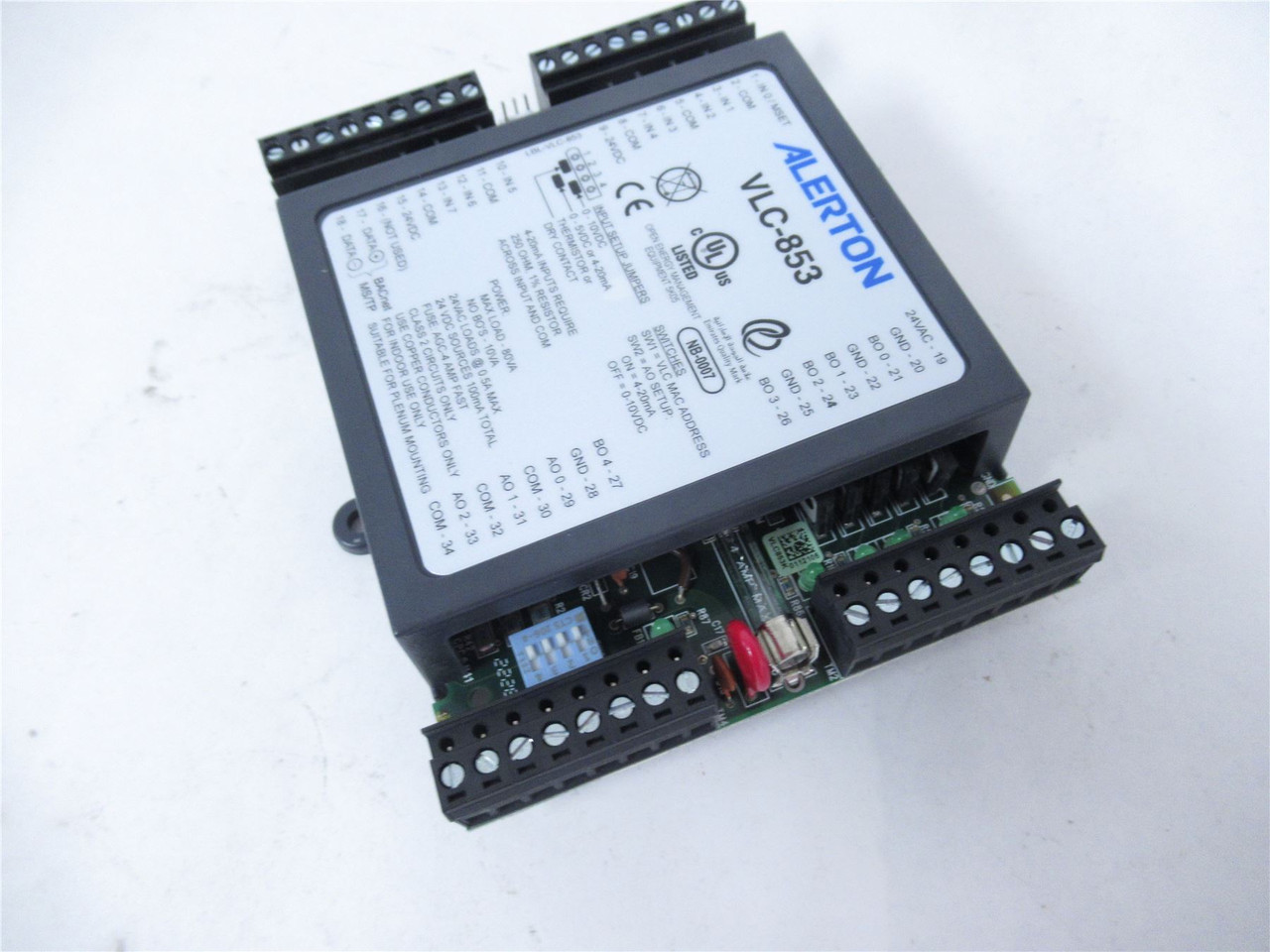 Alerton VLC-853; PLC Board 4 VAC 0-10 VDC 4-20 MA HVAC
