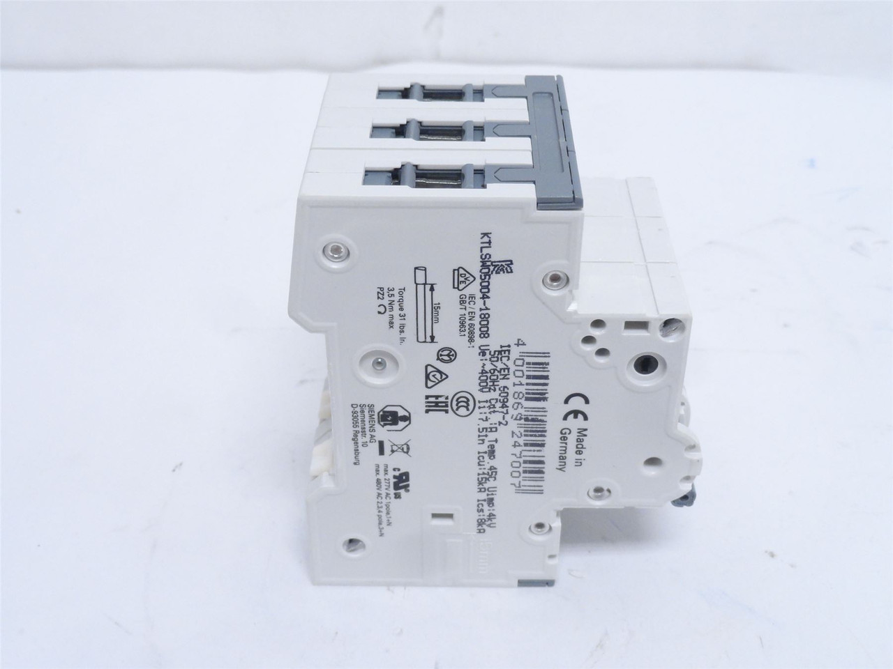 Siemens 5SY6320-7; Mini-Circuit Breaker; 20A; 3P; 400VAC