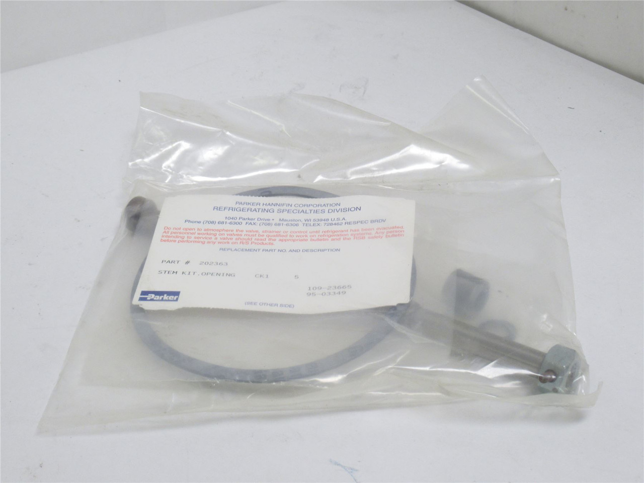 Parker 202363; Stem Kit; Opening: CK1 5"