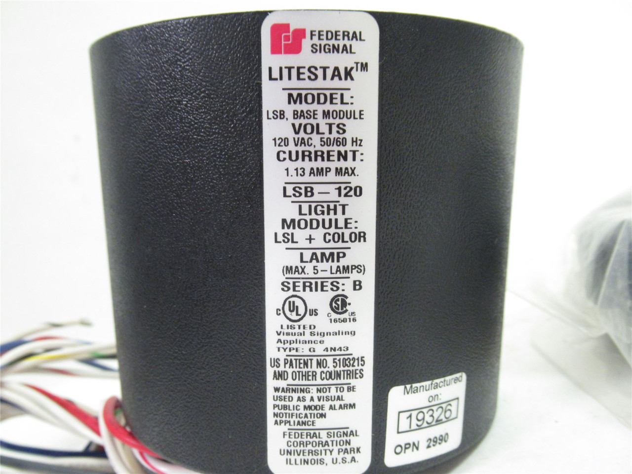 Federal Signal  LSB-120 ; Mounting Base 120V AC; 15W