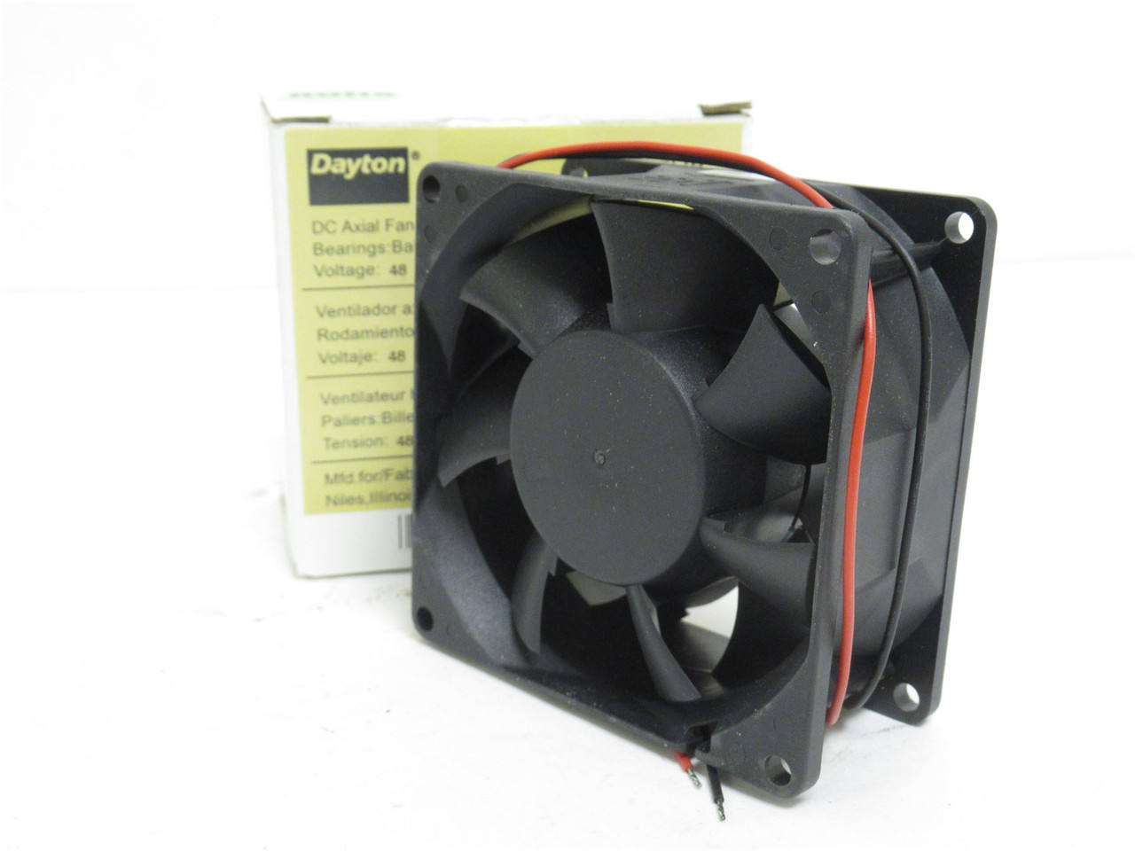 Dayton 2RTH8; Square Axial Fan 3-1/8" x 1-1/8"; 48VDC; 75CFM
