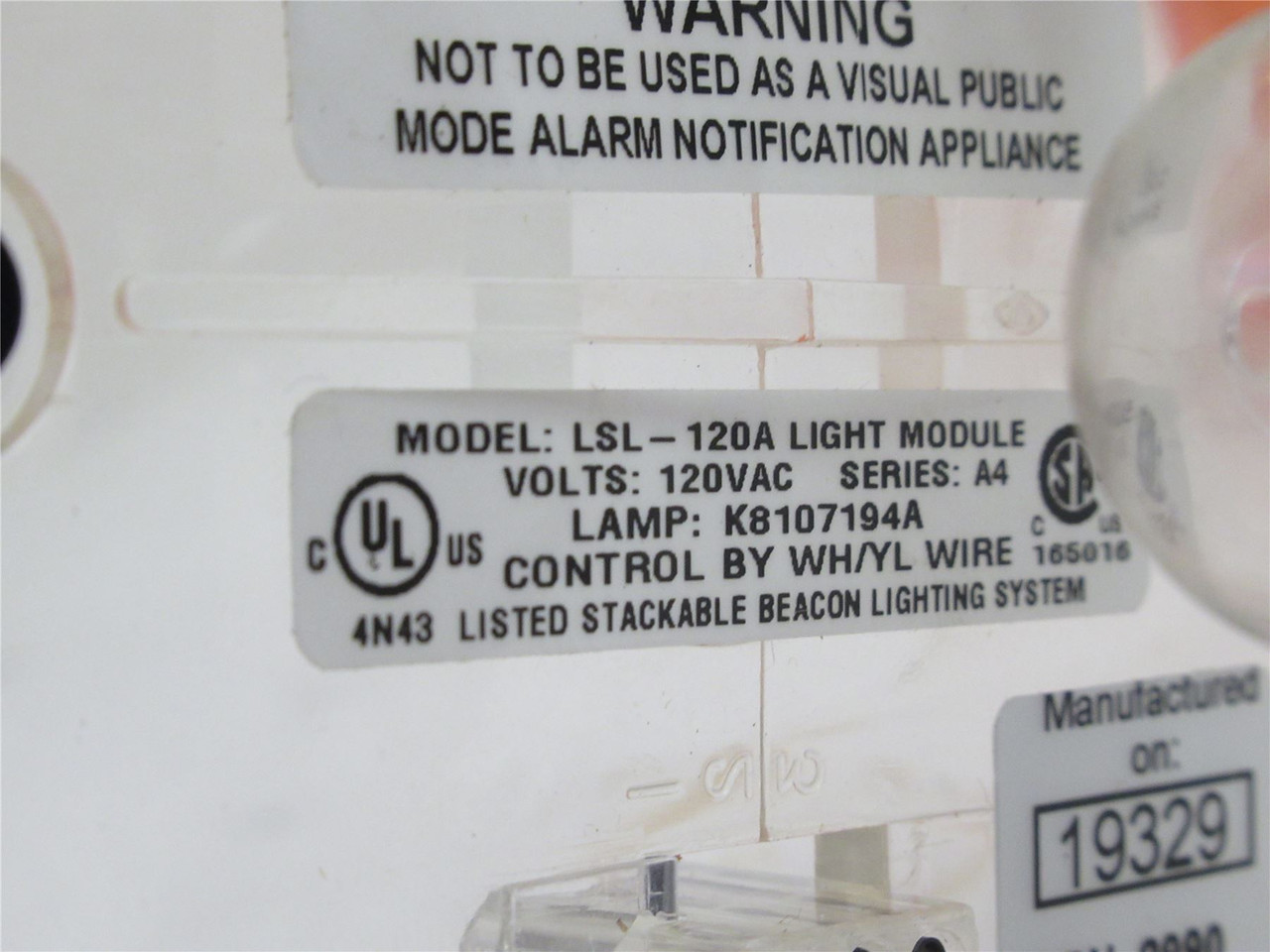 Federal Signal LSL-120A; Light Module;120VAC;A4 Series; Amber