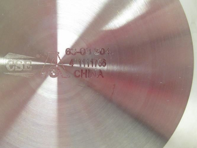 CSE 11P795; Solid End Cap; SS-304; Size: 4" Clamp