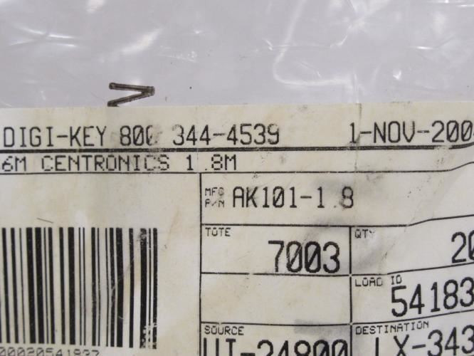 Assmann AK101-1.8; Lot-2 Printer Cables; Parallel 1.8M