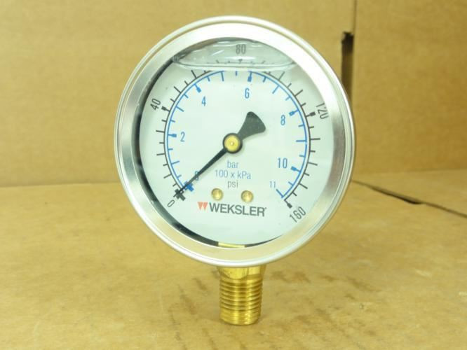 Weskler BY12YPG4LW; Pressure Gauge; 0-16PSI; 1/4"NPT;