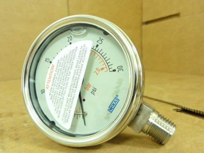 Wika 233.54 2.5"; Pressure Gauge; 1/4"NPT; 0-30PSI; 2.5"Face
