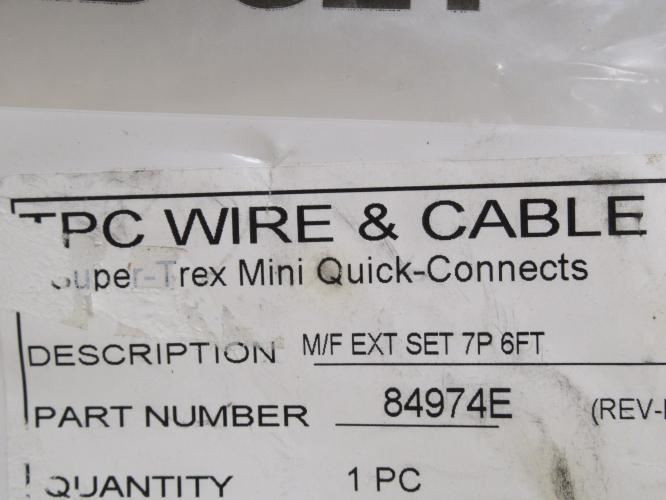 TPC Wire 84974E; Super-Trx Mini-Quick Connect Cable; 6'; 7P