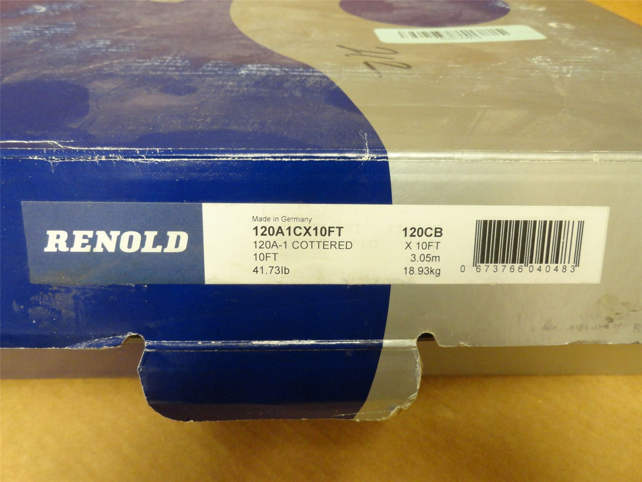 Renold 120A1CX10FT; Riveted Roller Chain #120; 10' Length