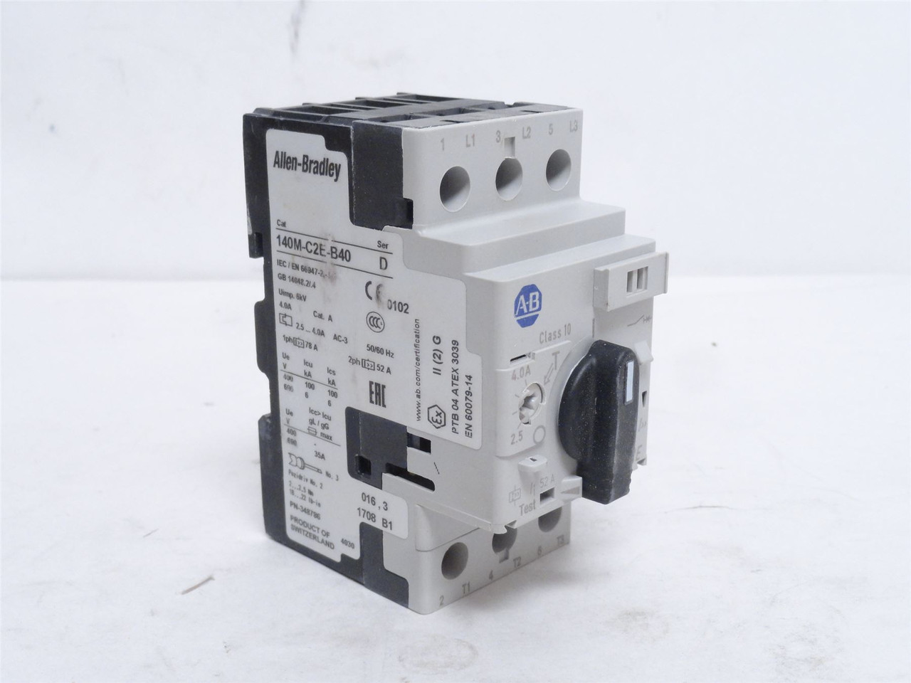 Allen-Bradley 140M-C2E-B40; Motor Protector; 2.5-4A; 3P; 600V