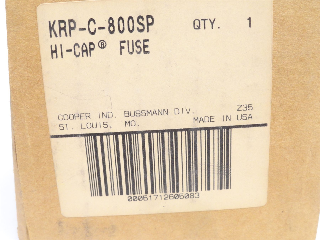 Bussmann KRP-C-800SP; Time Delay Fuse; 800A; 600VAC/300VDC