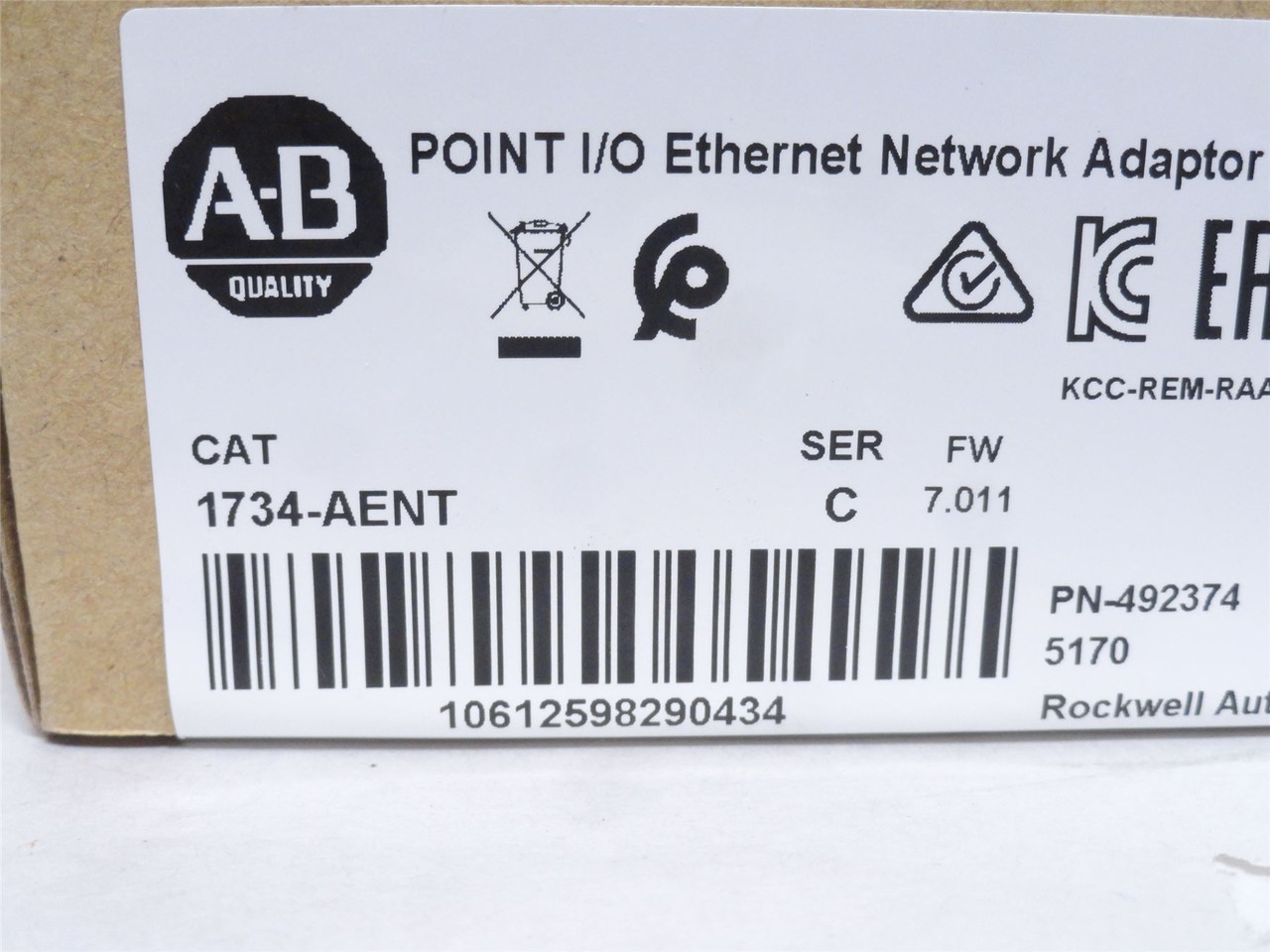 Allen-Bradley 1734-AENT;  EtherNet/IP Adapter; 24VDC; 10A