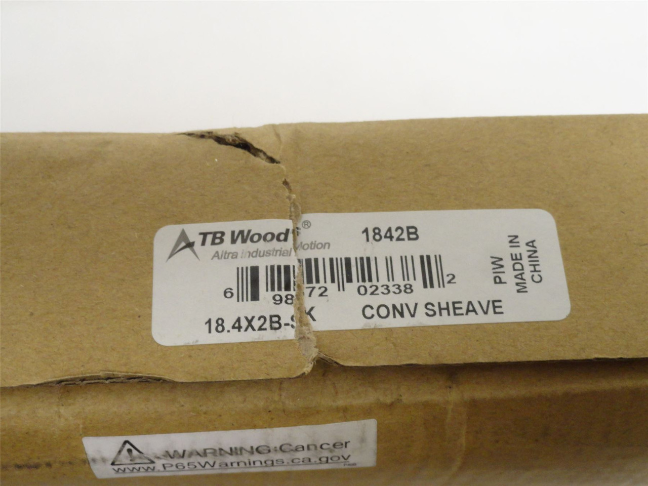 TB Woods 18.4X2B-SK; Bushed V-Belt Pulley 1842B; 2-Groove