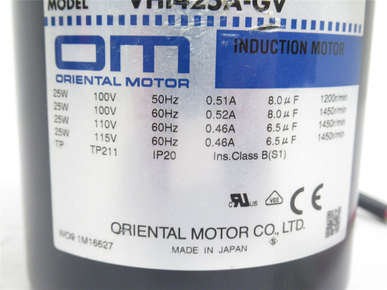 OM VHI425A-GV; AC Gearmotor 25W; 100-115V; 6:1 Ratio