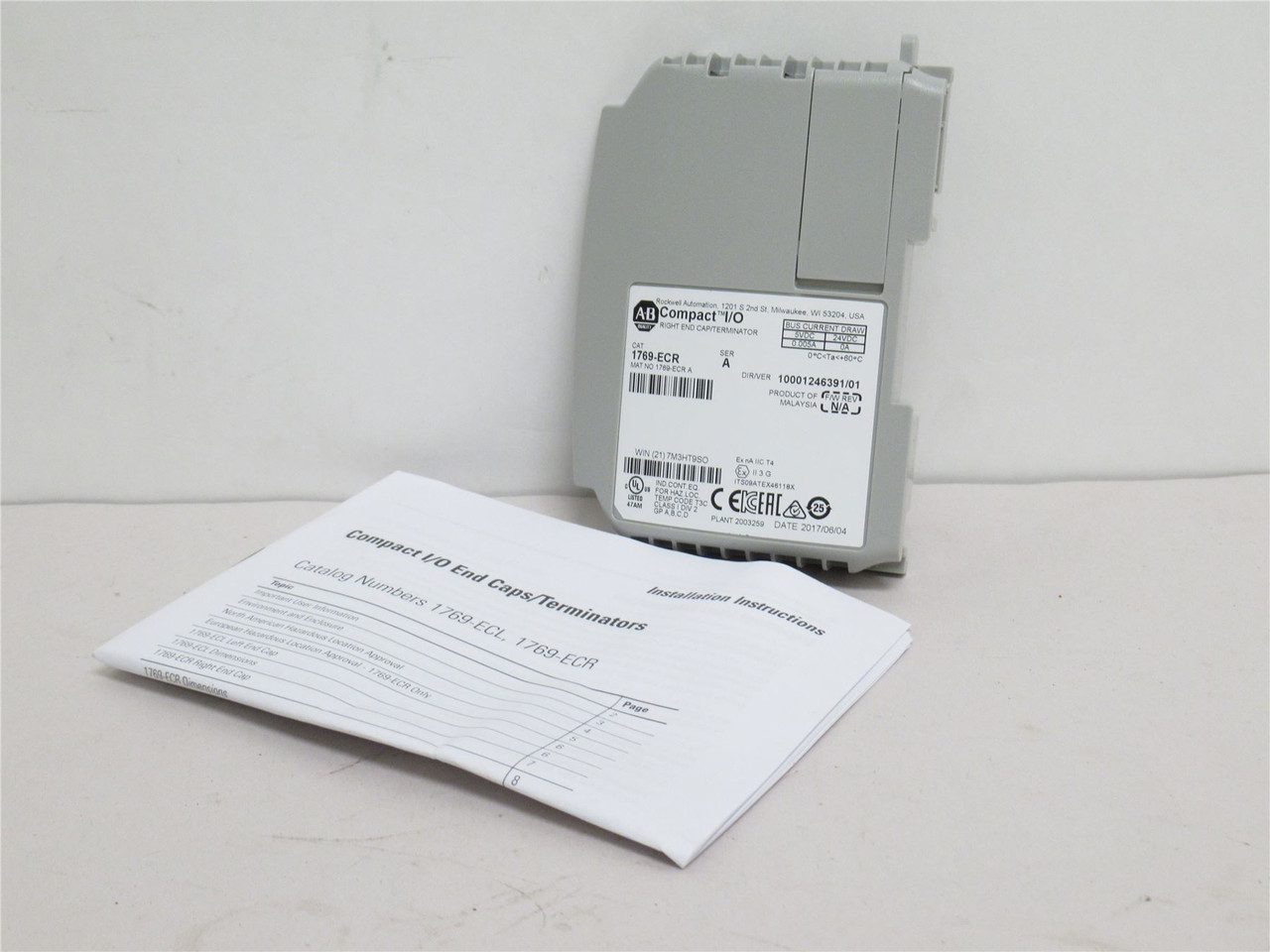 Allen-Bradley 1769-ECR; Right End Cap Module; 5-24VDC