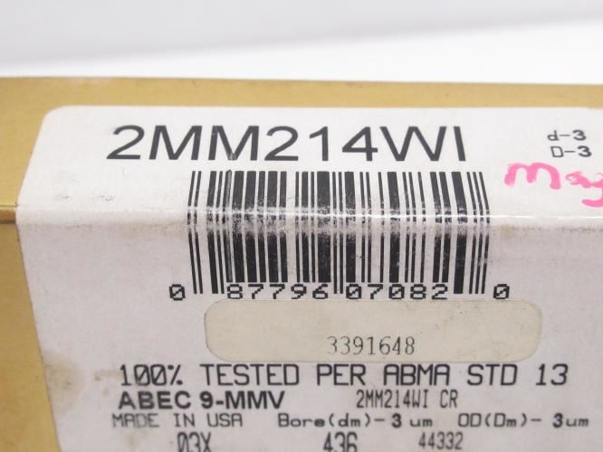 Timken 2MM214WI; Angular Contact Bearing 70mmID x 125mmOD