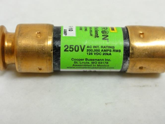 Bussmann FRN-R-10; Fusetron Time Delay Fuse; 10A; 250VAC