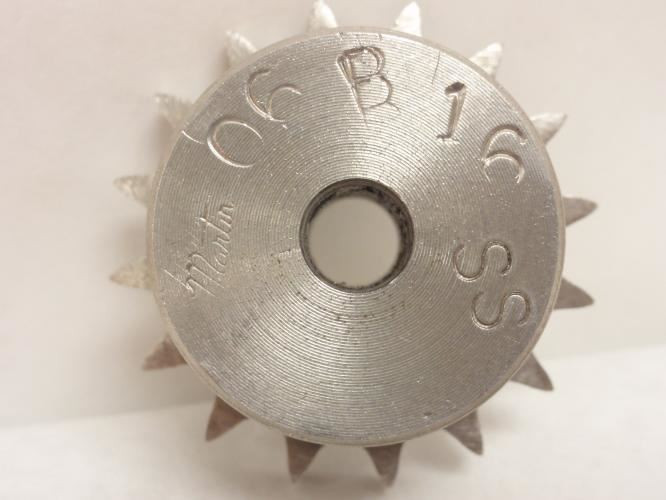 Martin 06B16SS-3/8NK; Metric SS Sprocket # 06 16T 3/8"ID No Keyway