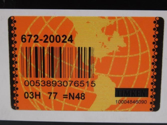 Timken 672-20024; Tapered Roller Bearing Cup 6-5/8"OD