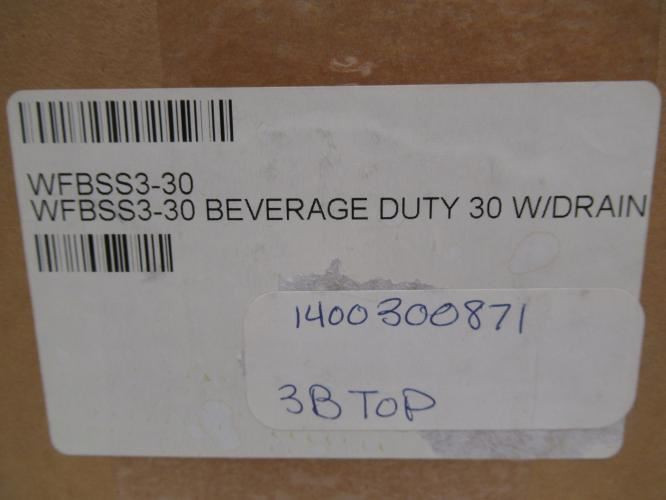 Stober WFBSS3-30; Beverage Duty 3-30 W/Drain; SS