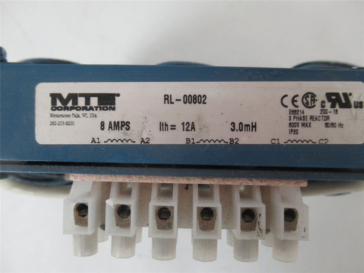 MTE RL-00802; Load Reactor 3mH 208 to 690VAC 8A