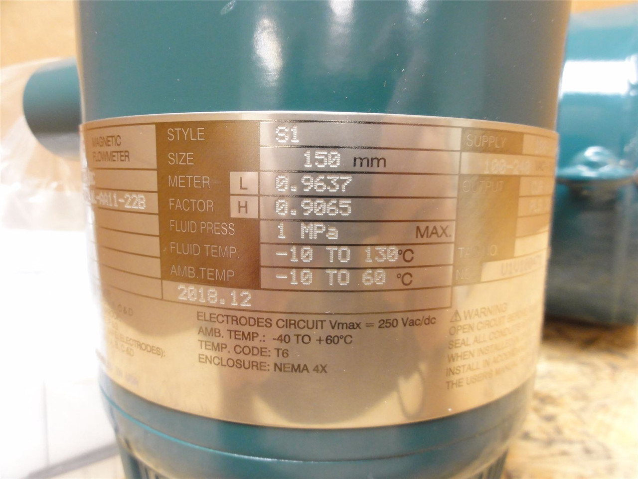 Yokogawa AXF150C-D1AL1L-AA11-228; MagneticFlowmeterSize 150mm