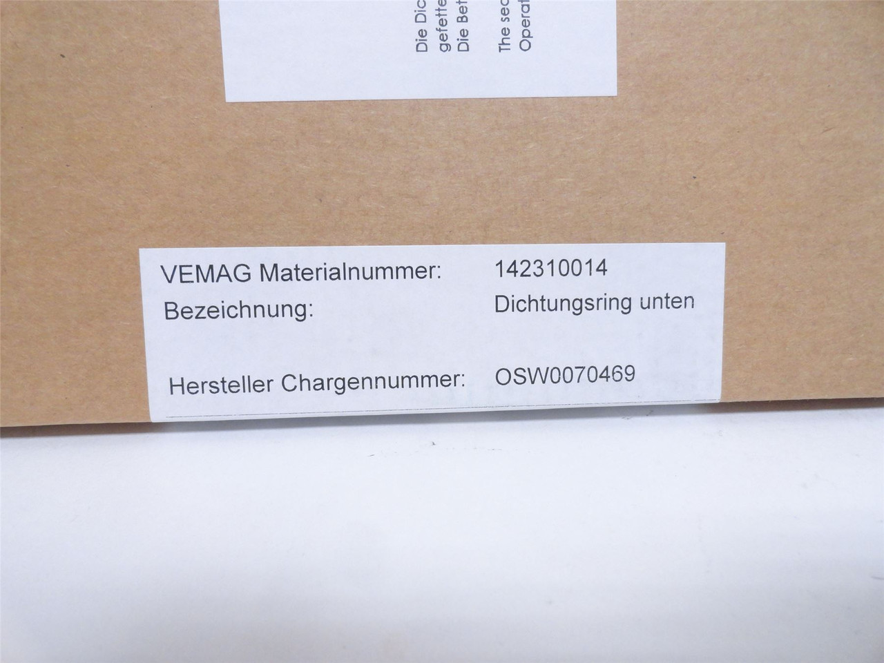 Vemag 142310014; Bottom Sealing Ring 7-1/4"ID; 7-7/8"OD