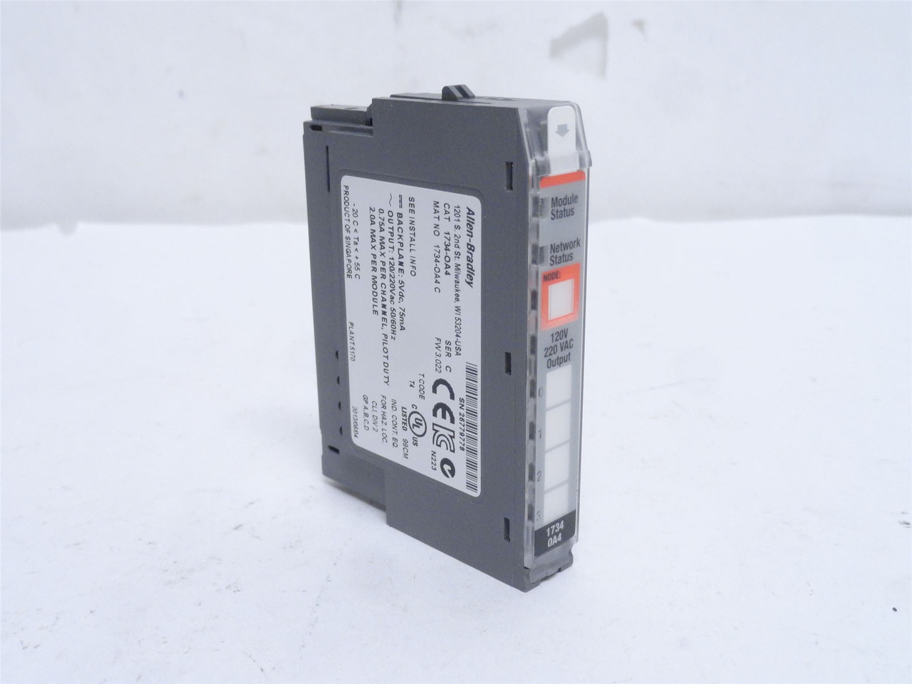 Allen-Bradley 1734-OA4; Digital Output Module; 5VDC; 75mA In