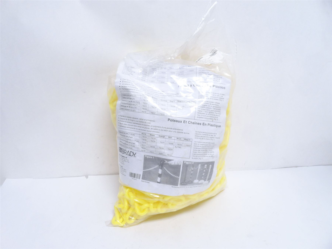 Brady Y70236; Lot-100'; Polyethylene Plastic Chain; 2" Link OD