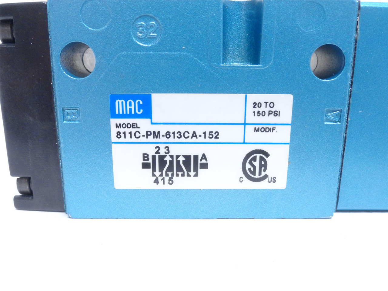 MAC 811C-PM-613CA-152; Solenoid Air Valve; 20-150PSI; 24VDC