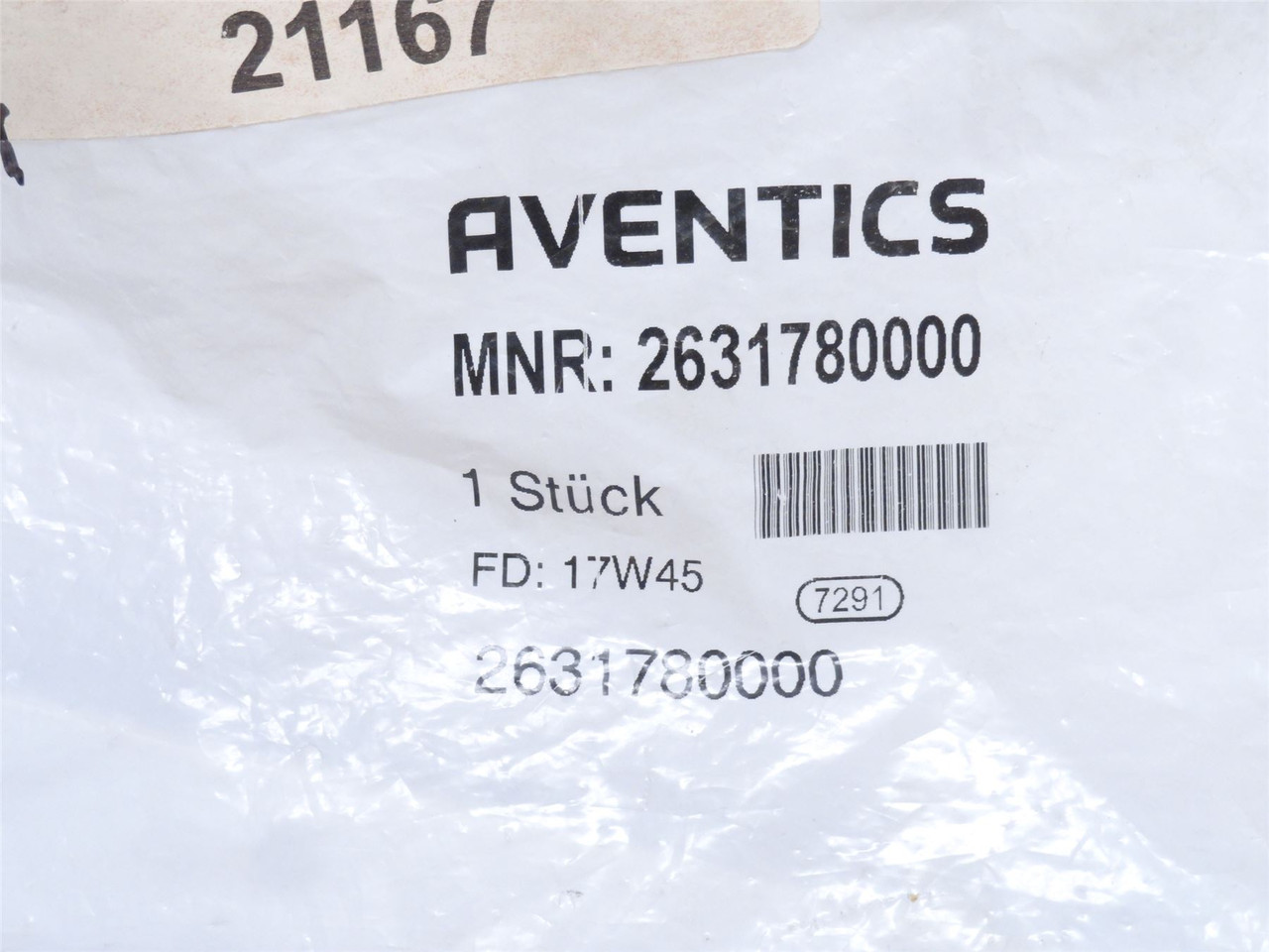 Aventics 2631780000; Pneumatic Valve Manifold Cover