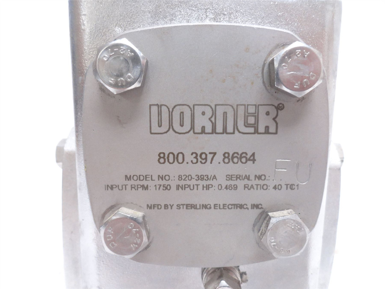 Dorner 820-393/A; Gear Reducer; 40:1 Ratio; RA