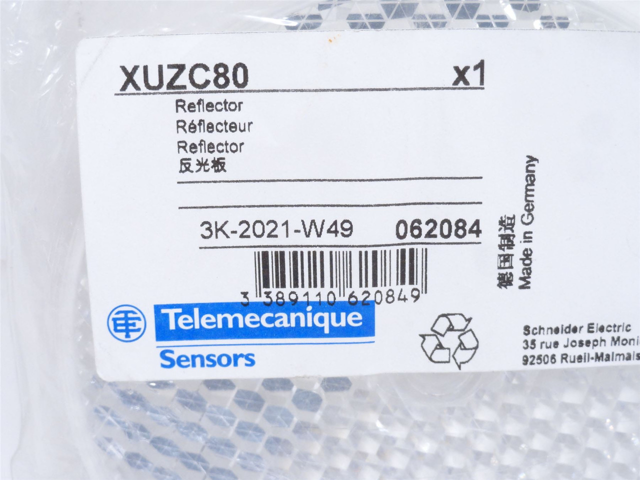 Telemecanique XUZC80; Corner Cube Reflector 80mm Diameter