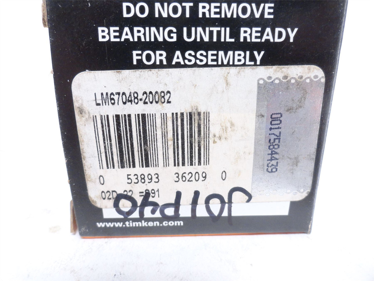 Timken LM67048; Tapered Roller Bearing Cone; 1-1/4"ID