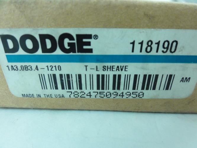Dodge 118190; Bushed V-Belt Pulley; 3.75" OD; 1 Groove
