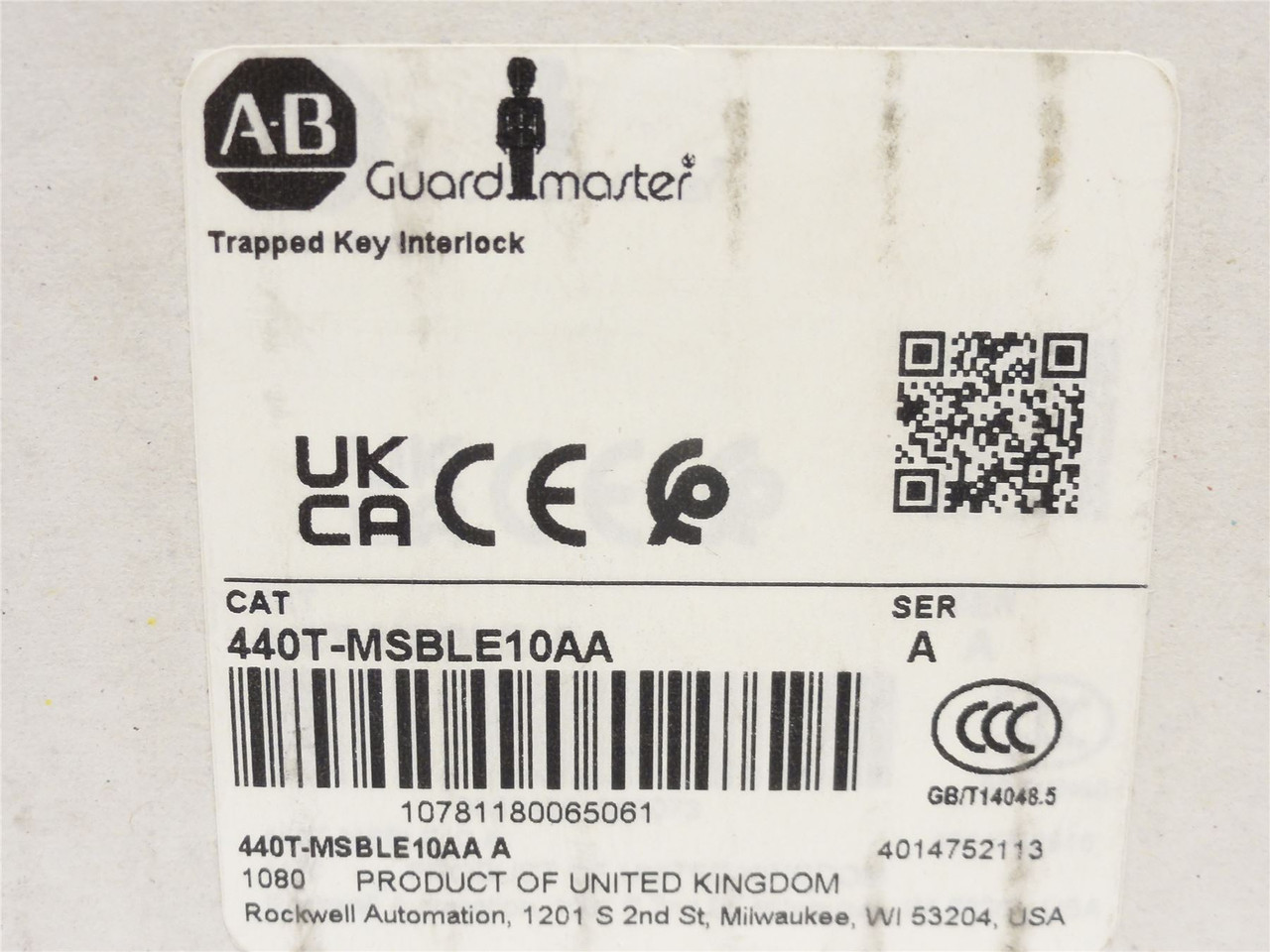 Allen-Bradley 440T-MSBLE10AA; Trapped Key Bolt Interlock