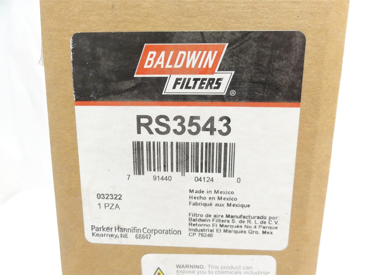 Baldwin RS3543; Inner Air Element Filter