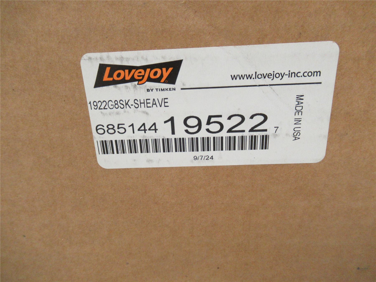 Lovejoy 1922G8SK; Grooved Face Pulley 8"OD 1.69" W 7.78" PD