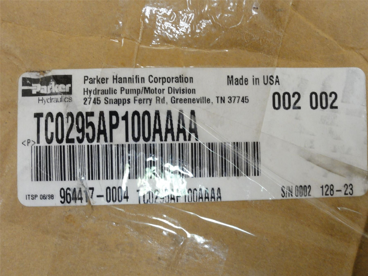 Parker TC0295AP100AAAA; Motor; 193rev/min; 1950PSID; 15GPM