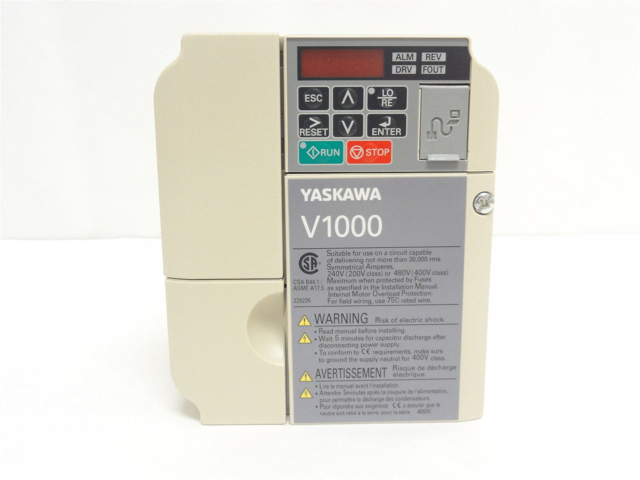 Yaskawa CIMR-VU4A0005JAB; Vari-Speed Drive 3Hp 380-480VAC