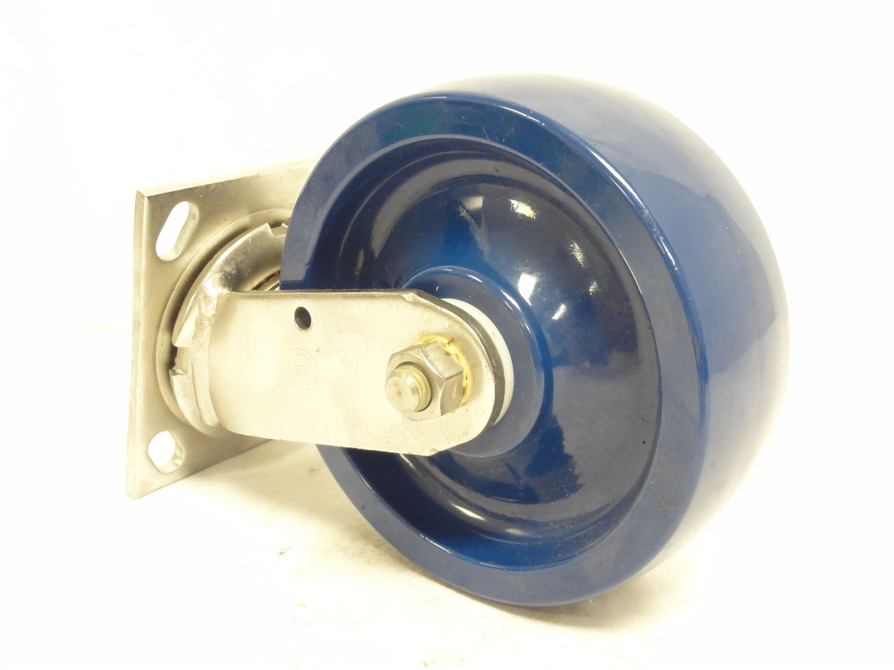 SCC SS30S620-SPUD; Swivel Caster; SS; 6" x 3" Poly Wheel