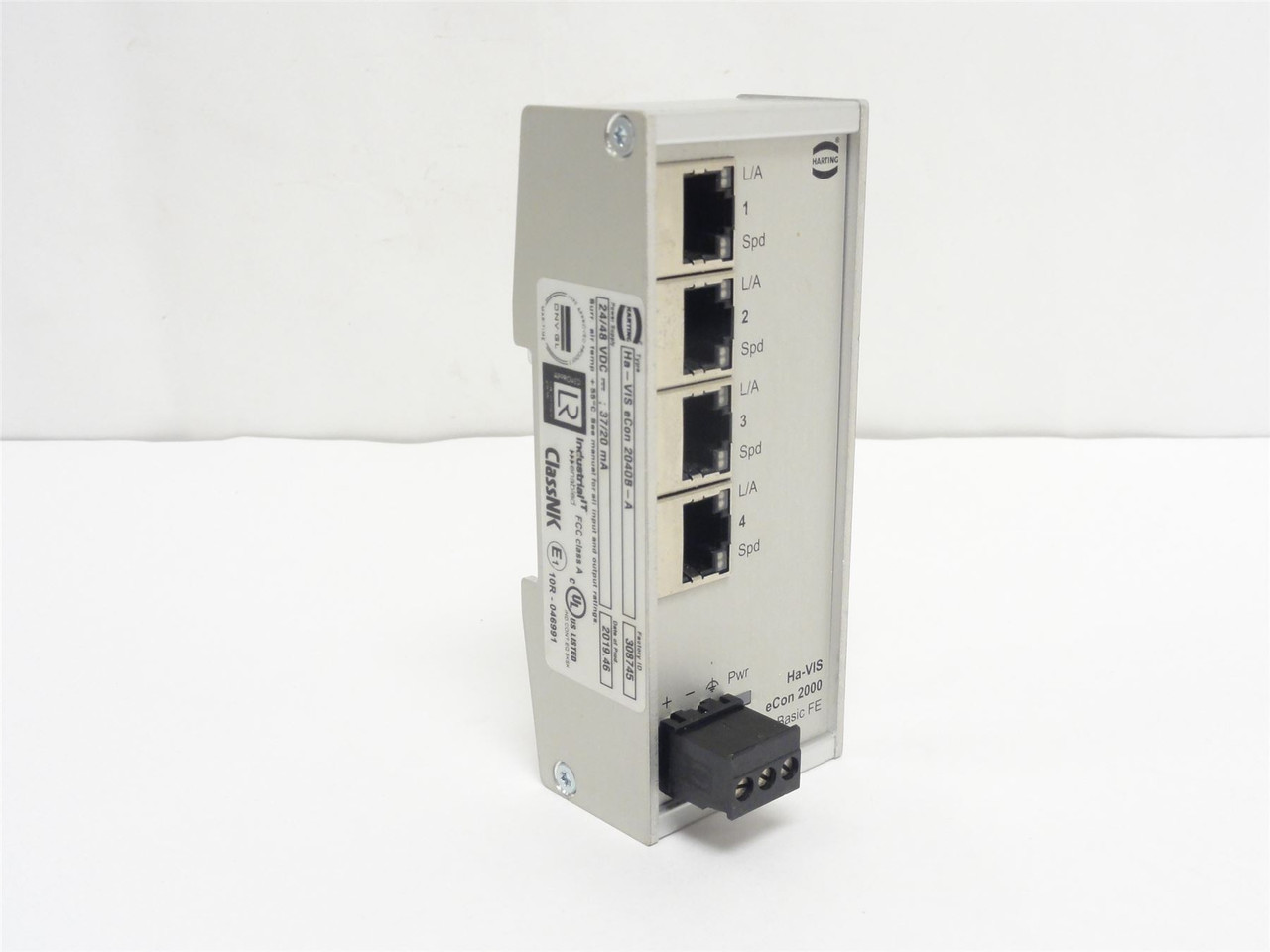 Harting 24020040010; Unmanaged RJ45 Ethernet Switch; 4-Port