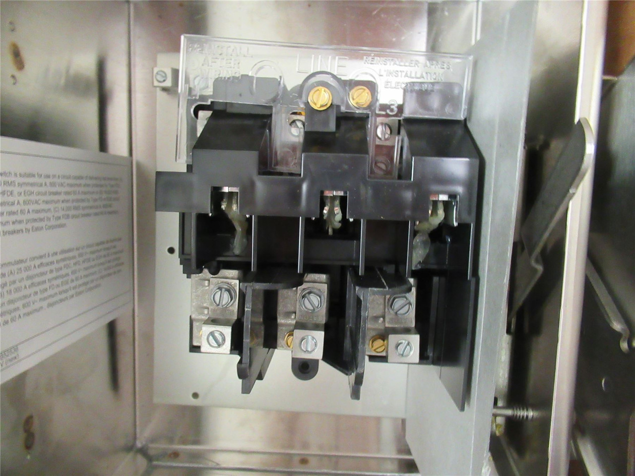 Eaton DH362UWKX; Non-Fused Safety Switch 60A 600VAC/250VDC