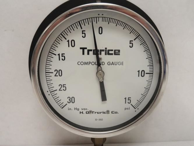 Trerice 52-2852; Surface Mount Vacuum Gauge -30 to 15Psi
