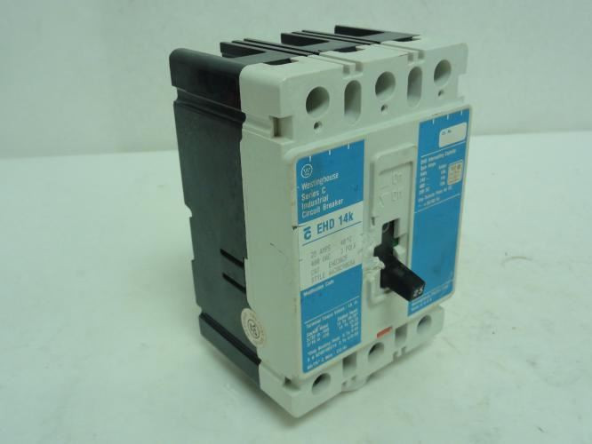 Westinghouse EHD3025; Circuit Breaker; 25A; 3P; COSMETIC DAMAGE