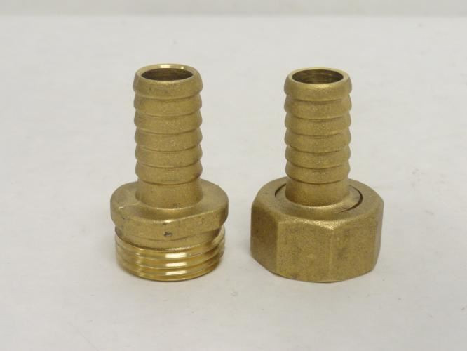 MFG- MDL-UNKN-178666; Brass Hose Connector Set; 5/8" Barb OD