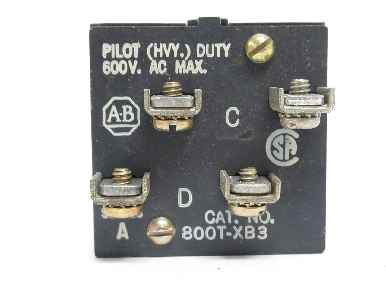 Allen-Bradley 800T-XB3; Contact Block; 600VAC; Heavy Duty