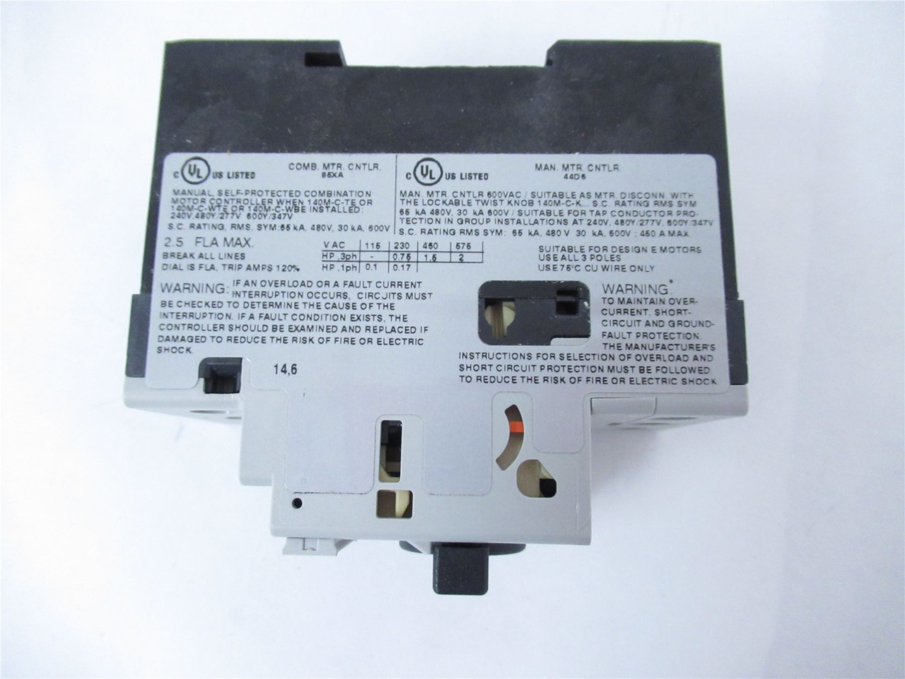 Allen-Bradley 140M-D8E-B25; Manual Starter 1.6 - 2.5A