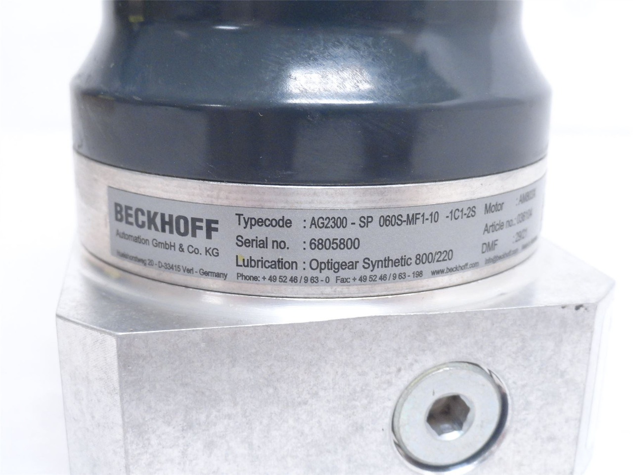 Beckhoff AG2300-SP-060S-MF1-10-1C1-2S ; Gearbox; 10:1 Ratio